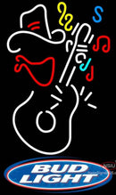Bud Light Cowboy GUITAR Neon Sign  