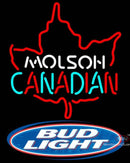 Bud Light Molson Leaf Hockey Neon Sign  