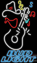 Bud Light Neon Cowboy GUITAR Neon Sign  