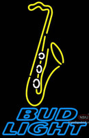 Bud Light Neon Yellow Saxophone Neon Sign  