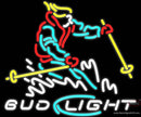 Bud Light Snow Skier Neon Beer Sign
