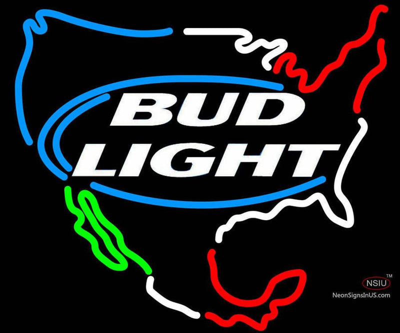 Bud Light Usa Map Neon Beer Sign