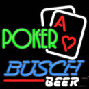 Busch Beer Green Poker Neon Sign
