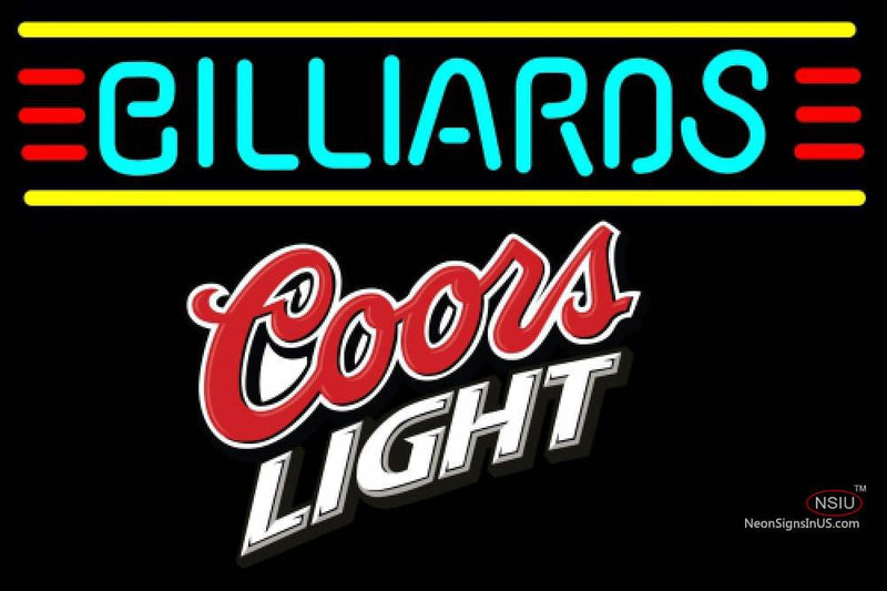 Coors Light Billiards Text Borders Pool Neon Beer Sign  