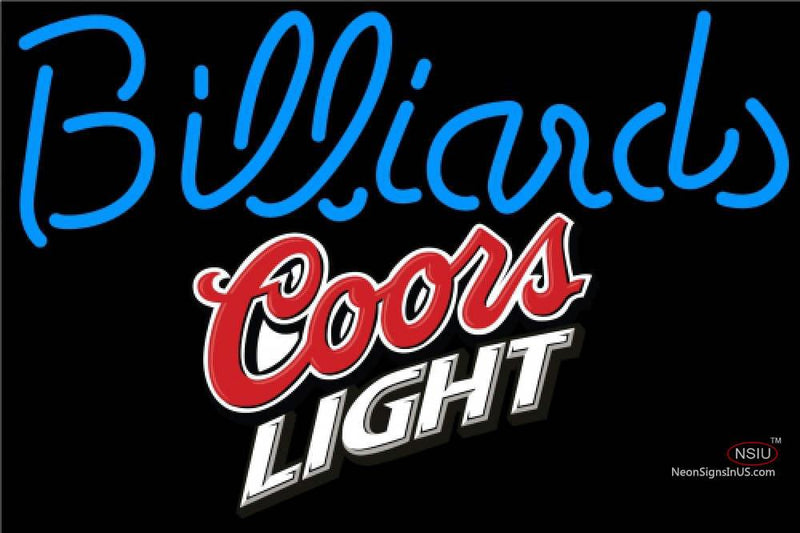 Coors Light Billiards Text Pool Neon Beer Sign  