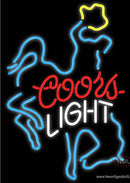 Coors Light Bucking Bronco Neon Beer Sign