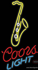 Coors Light Yellow Saxophone Neon Sign