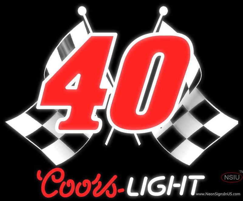 Coors Light Nascar  Racing Flag Neon Beer Sign