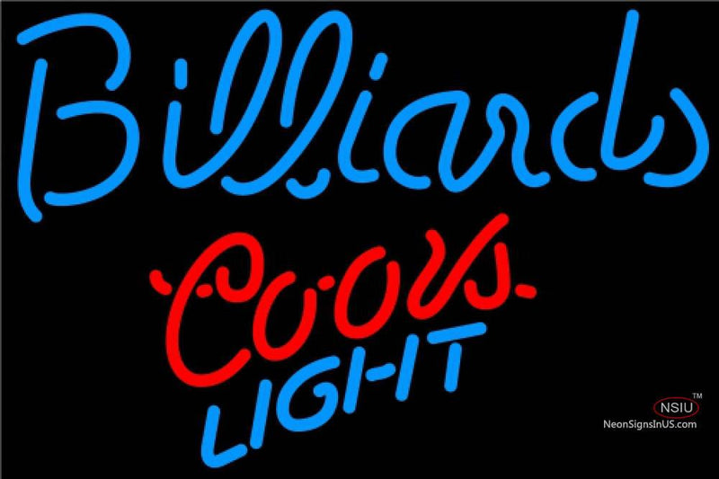Coors Light Neon Billiards Text Pool Neon Beer Sign  7