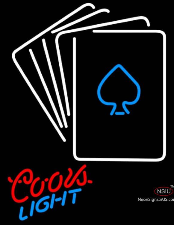Coors Light Neon Poker Cards Neon Sign 7 