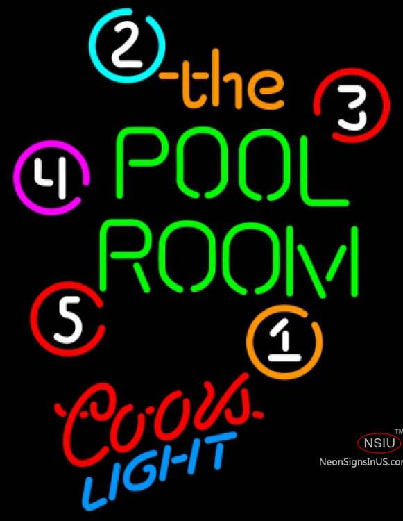 Coors Light Neon Pool Room Billiards Neon Beer Sign  7