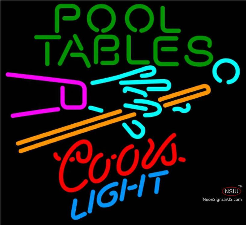 Coors Light Neon Pool Tables Billiards Neon Beer Sign  