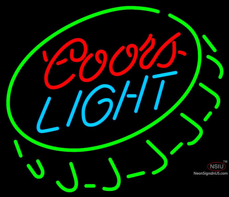 Coors Light Open Bottle Cap Neon Beer Sign
