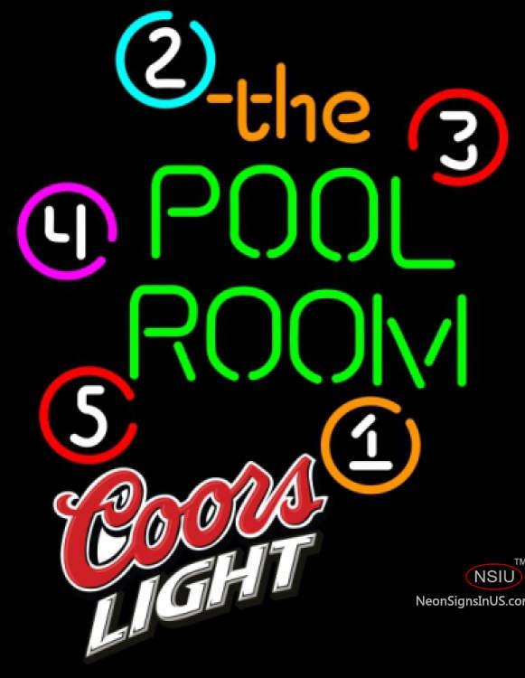 Coors Light Pool Room Billiards Neon Beer Sign  