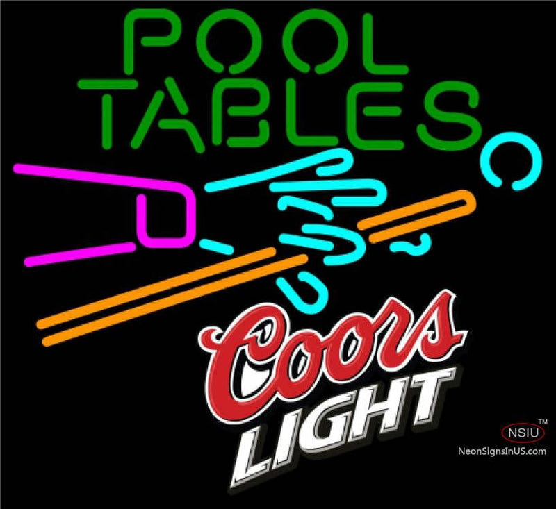 Coors Light Pool Tables Billiards Neon Beer Sign  