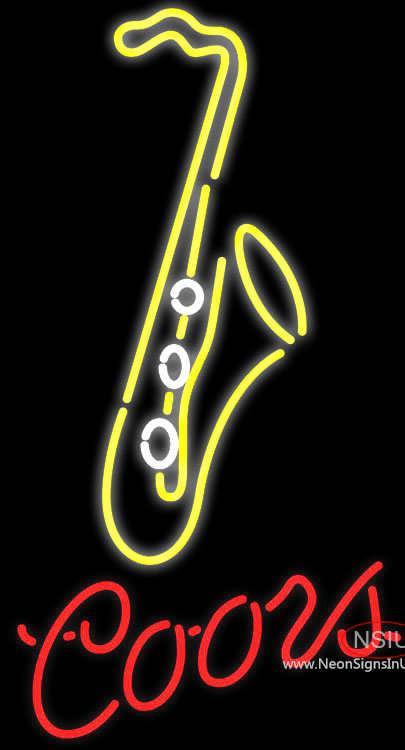 Coors Yellow Saxophone Neon Sign