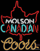 Coors Neon Molson Leaf Hockey Neon Sign  