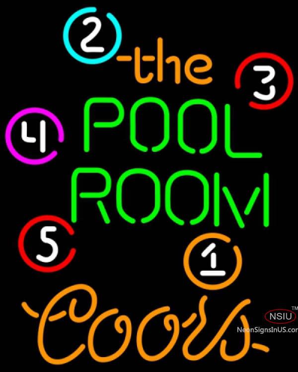 Coors Neon Pool Room Billiards Neon Beer Sign  