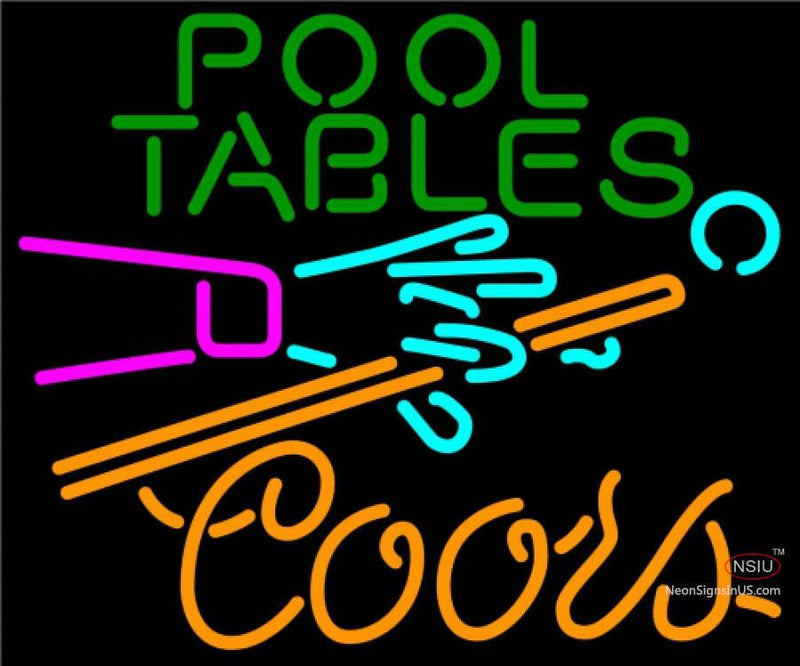 Coors Neon Pool Tables Billiards Neon Beer Sign  