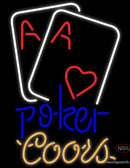 Coors Neon Heart Poker Cards Neon Sign