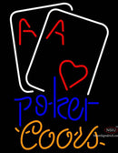 Coors Neon Heart Poker Cards Neon Sign