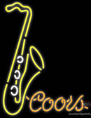 Coors Neon Yellow Saxophone Neon Sign  
