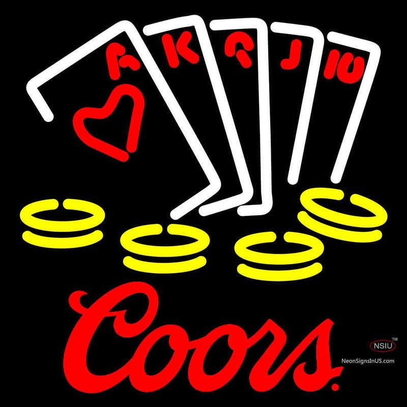 Coors Poker Ace Series Neon Sign 7  x