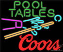 Coors Pool Tables Billiards Neon Beer Sign  