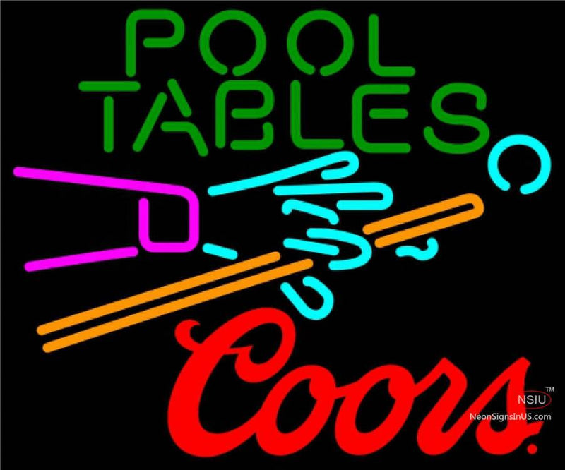 Coors Pool Tables Billiards Neon Beer Sign  