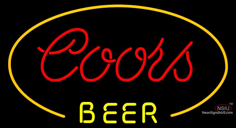 Coors Red Oval Neon Beer Sign