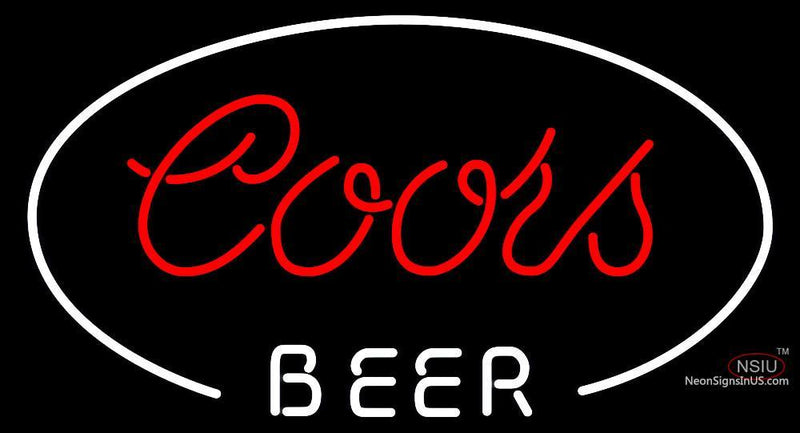 Coors White Oval Neon Beer Sign