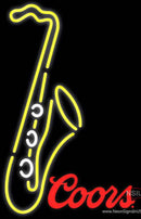 Coors Yellow Saxophone Neon Sign  