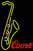 Coors Yellow Saxophone Neon Sign  