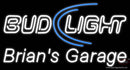 Custom Bud Light Brians Garage Neon Sign 