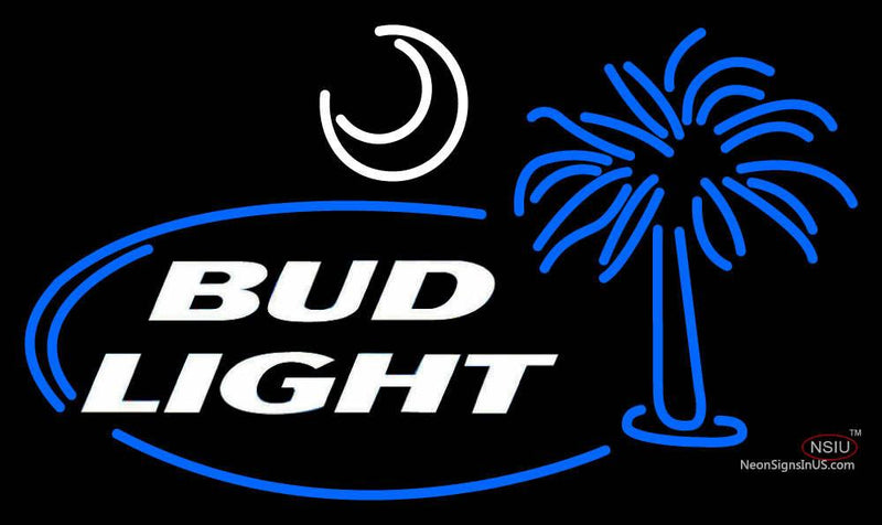Custom Bud Light Palm Tree With Moon Neon Sign 