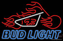 Custom Bud Light With Motorcycle Neon Sign 