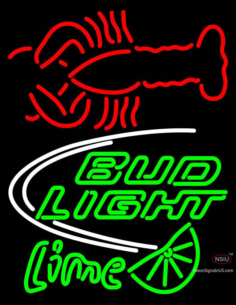 Bud Lime Bar With Red Lobster Neon Sign
