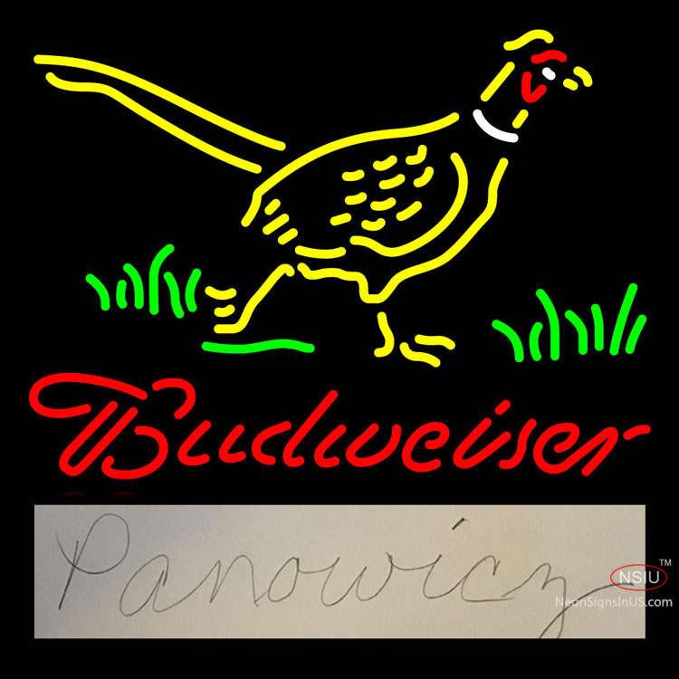 Custom Budweiser Nebraska Panowicz Pheasant Neon Sign 