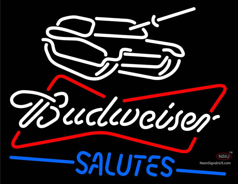 Custom Budwiser Salutes Neon Sign 