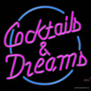Custom Cocktails Dreams With Border Neon Sign 