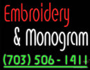 Custom Embroidery And Monogram 7   Neon Sign 