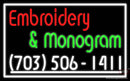 Custom Embroidery And Monogram 7   Neon Sign 