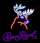 deer head with crown royal neon sign