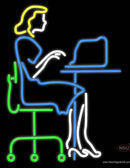 Lady Working Neon Sign