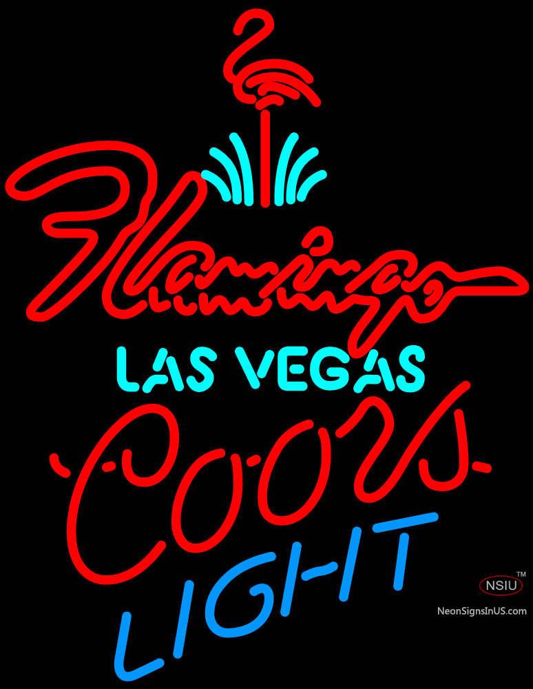 Large Flamingo Hotel Las Vegas Coors Light Neon Sign