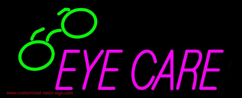 Pink Eye Care Logo Handmade Art Neon Sign