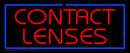 Red Contact Lenses Blue Border Handmade Art Neon Sign