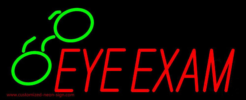 Red Eye Exam Green Glass Handmade Art Neon Sign