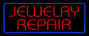 Jewelry Repair Rectangle Blue Handmade Art Neon Sign