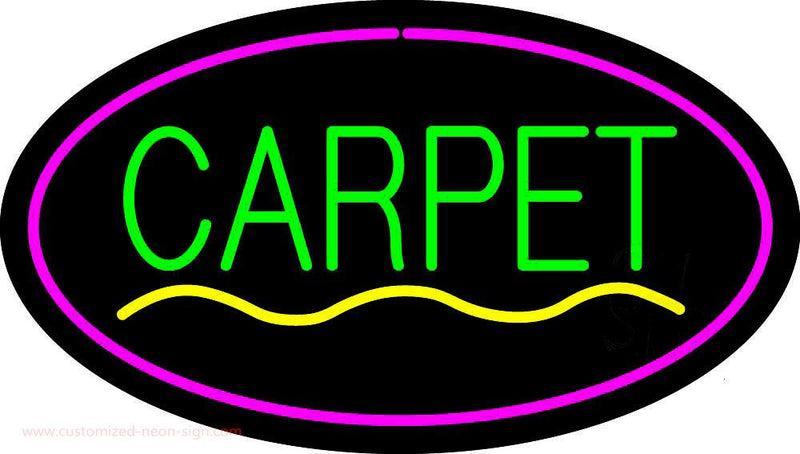 Carpet Oval Purple Handmade Art Neon Sign